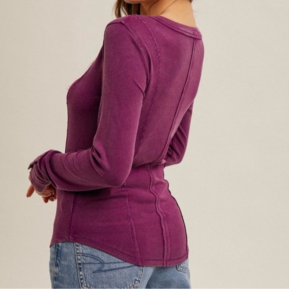 Hem & Thread NWT Women's Purple Long Sleeve Top, Size small - Picture 2 of 3